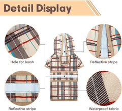 KOOLTAIL poncho para perro con franjas beige reflectantes y visibilidad nocturna