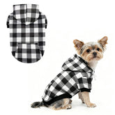 KOOLTAIL sudadera perro capucha cuadros, vista frontal, cálida y cómoda.