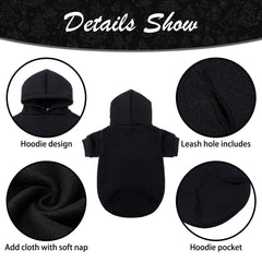 KOOLTAIL sudadera para perro con orificio para correa para paseo seguro.