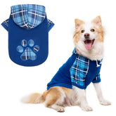 KOOLTAIL sudadera para perro con cuadros y capucha, ofrece calidez y estilo para paseos