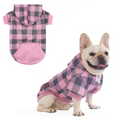 KOOLTAIL sudadera para perro con cuadros y capucha rosa, ideal para paseos en clima fresco.