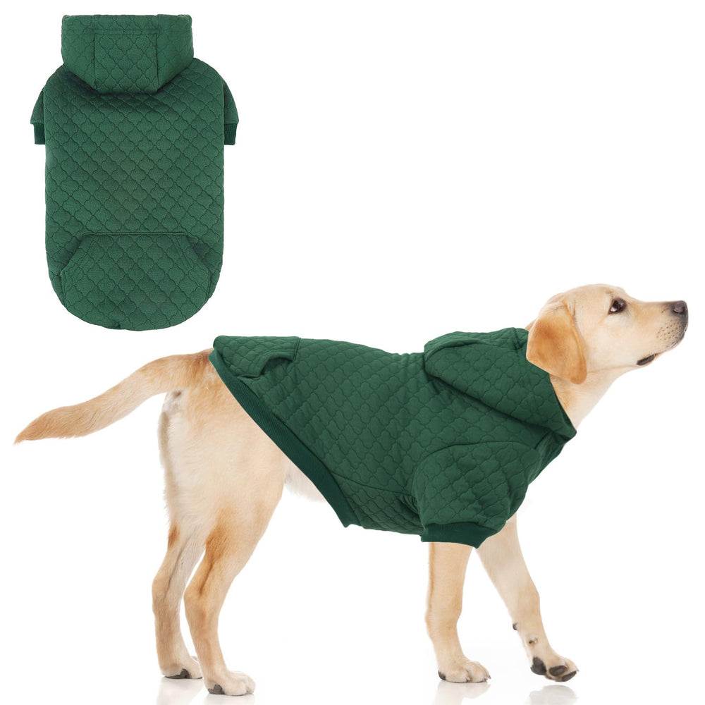 KOOLTAIL sudadera para perro grande verde frente; cálida para paseos invernales