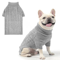 KOOLTAIL sueter gris para perros con cuello alto, calor para paseos invernales
