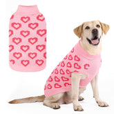 KOOLTAIL suéter para perro San Valentín rosa con corazones, ideal para paseos invernales.