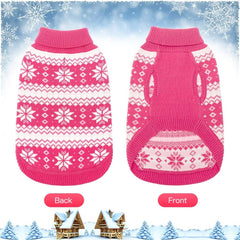KOOLTAIL sueter copos nieve detalle, patrón festivo para mascotas