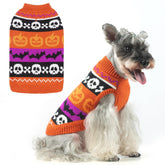 KOOLTAIL suéter Halloween para perros con patrón de calabaza, ideal para paseos festivos