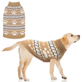 KOOLTAIL suéter perro punto-cable cuello alto caqui, ideal para paseos fríos.