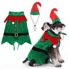 KOOLTAIL traje navidad para mascotas con elfo y capa; ideal para fotos festivas