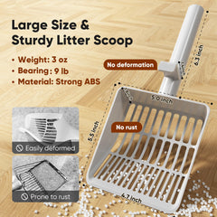 KooMooM Litter Scoop de gran tamaño para limpieza rápida y eficiente