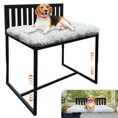 koretech Cama elevada para perros junto a la cama; ideal para dormir cerca sin molestar.