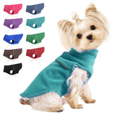 Kosiyi chaleco forro polar para perro pequeno, vista frontal, cálido y cómodo.