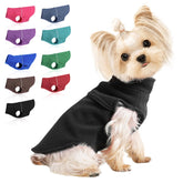 Kosiyi chaqueta franela para perro pequeño, vista frontal, mantiene caliente durante paseos.
