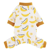 Kosiyi pijama para perro con impresión de pato amarillo, ideal para paseos fríos.