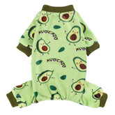 Kosiyi pijama para perro pequeño avocado frente, cómodo para dormir y calentar la noche