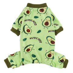 Kosiyi pijama para perro pequeño avocado frente, cómodo para dormir y calentar la noche