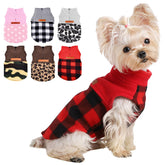 Kosiyi sudadera para perro con patrón a cuadros rojos XXS, ideal para paseos en clima frío.