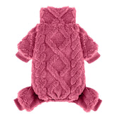 Kosiyi sudadera para perro rosa con cuello alto, ideal para días fríos.