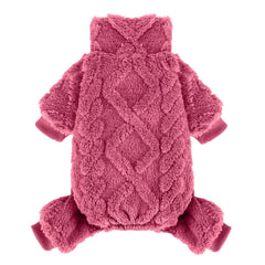 Kosiyi sudadera para perro rosa con cuello alto, ideal para días fríos.