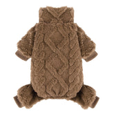 Kosiyi sudadera para perro polar cuello alto marrón, ideal para paseos fríos