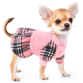 Kosiyi sudadera para perros pequenos con cuadros rosa para fiestas