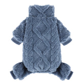 Kosiyi suéter fleece cuello alto vista frontal, suave para perros pequeños.