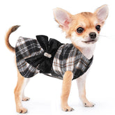 Kosiyi vestido suéter para perros pequeños con cuadros, ideal para paseos.
