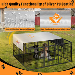 Kovshuiwe instalación rápida de cobertura superior para corral de perros.