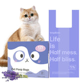 Bolsas KropBom para arena de gato con lavanda y asas, aroma suave que mantiene el área fresca.