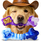 Juguete indestructible Kseroo con diseño de hueso para perros grandes, ideal para masticadores fuertes.