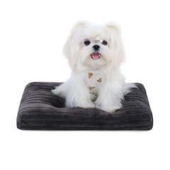 KSIIA cama para perro con superficie de flannel gris, suave y cálida.