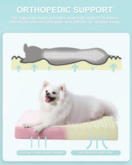 KSIIA cama para perro rosa con capa impermeable TPU para mantener la espuma seca