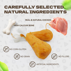 KUADELRO masticables de pollo para dientes duraderos durante la masticación.