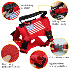 Correa táctica KUCDBUN para gato rojo, ideal para aventuras al aire libre.