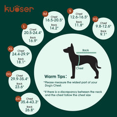 Kuoser capa para perro con tiras reflectantes traseras, mejora visibilidad nocturna.