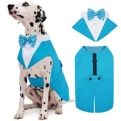 Kuoser esmoquin para perro grande, dos piezas, ideal para conjuntos formales.