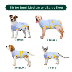 Kuoser onesie-perro-alternativa-cono, protege heridas y favorece movilidad sin cono.