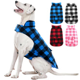 Kuoser abrigo de perro, vista frontal con plaid británico, cálido y cómodo en invierno