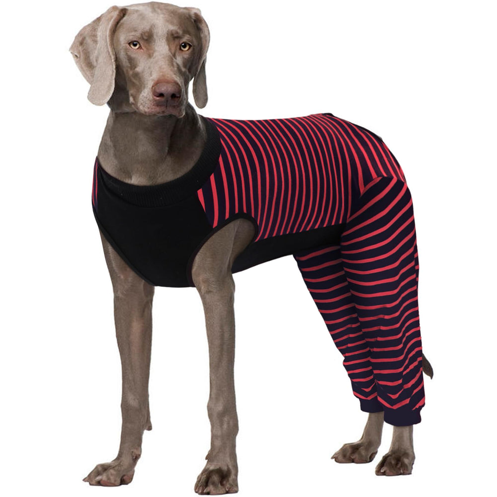 Kuoser recuperación para perros, manga de pata trasera roja, evita lamer con comodidad.