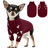 Kuoser sudadera para perro XS roja con cuello alto, calor suave para paseos fríos