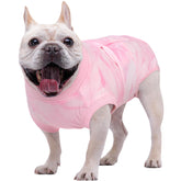 Kuoser traje de recuperación rosa tie-dye, comodidad suave para la recuperación sin collar