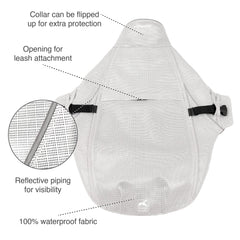 Kurgo Halifax Rain Shell apertura-correa-horizontal facilita enganchar la correa