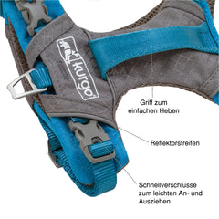 Kurgo Journey Air arnés, tejido exterior resistente para aventuras al aire libre.