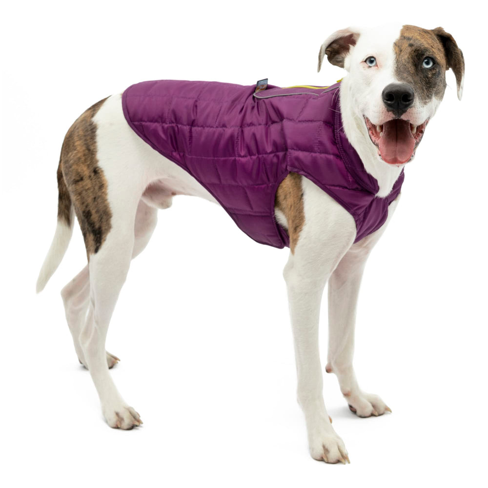 Kurgo Loft chaqueta reversible para perro, frente muestra diseño de dos tonos.