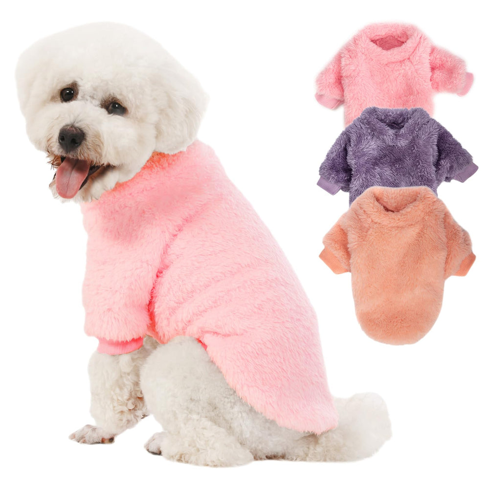 Kyaringtso suéter para perro rosa, cómodo y suave para paseos de invierno.