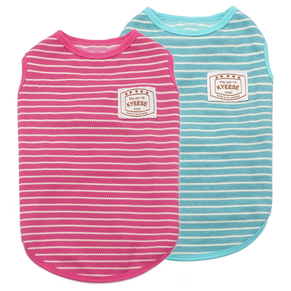 KYEESE camisetas rayadas para perros vista frontal, ligeras para paseos diarios