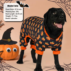 Pijama KYEESE para perro, espalda con calabaza, diseño elegante para días fríos.