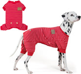 KYEESE pijama para perro con rayas y forro térmico, cómodo y cálido.