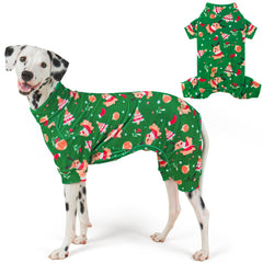 KYEESE pijamas para perro con cuello alto, frente navideño, ideal para noches cálidas
