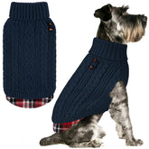 KYEESE sudadera para perro pequeño con orificio de correa, color azul marino, para paseos.