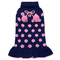 KYEESE suéter para perro frente con lunares, estilo elegante para paseos diarios.